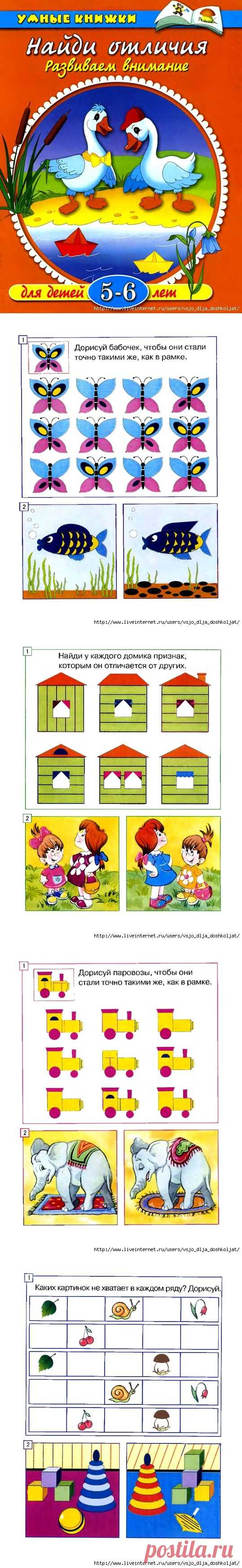 Найди отличия. Развиваем внимание у детей 5-6 лет.