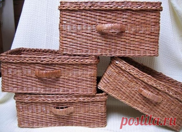 Плетем корзинки из газет