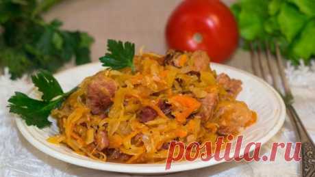 Капуста тушеная с мясом и грибами — Sloosh – кулинарные рецепты