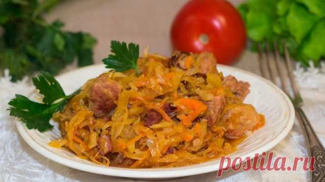 Капуста тушеная с мясом и грибами — Sloosh – кулинарные рецепты