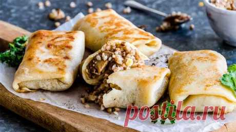 Рецепты: готовим вкусно! | Постные блинчики с гречкой и грибами | Facebook