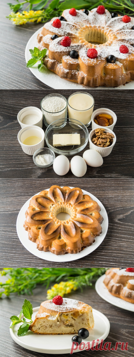 Йогуртовый кекс с курагой и грецкими орехами – Novuyden