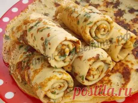 Блинчики с зеленью и сыром