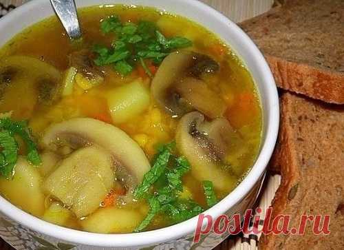 ГОРОХОВЫЙ СУП С КУРИЦЕЙ И ГРИБАМИ