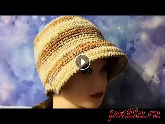 Шляпка ,, а ля капор,, крючком. ШЛЯПКА для начинающих. ОРИГИНАЛЬНАЯ ШЛЯПКА, связана из акрила в 100гр.-210м., крючок4мм.,р-р56, расход пряжи 100гр. Если Вам нравится мой канал и вы хотите его поддержать - ...
