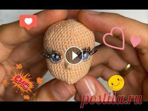 "Ленивая" вышивка глаз вязаной куколке (eyes embroidery) В этом видео я показываю полный процесс вышивки глаз амигуруми кукле. Так же в видео показано, как самостоятельно сделать кукольные ресницы из ниток. ...