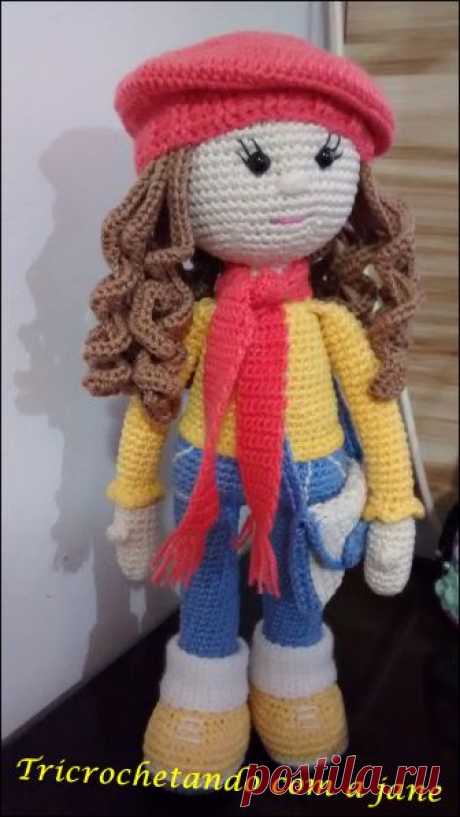 Boneca Molly- Amigurumi       Utilize linha anne 2 fios, linha clea 3 fios, lã super bebê, ags. 2,5 e 3.0, olhos de segurança 8mm, 2 botões, cartões para sola. CABEÇA 1ª. Anel mágico, 6pb 2ª. 6 aum (12) 3ª.…
