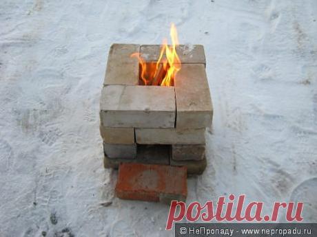 Печь из 16 кирпичей.