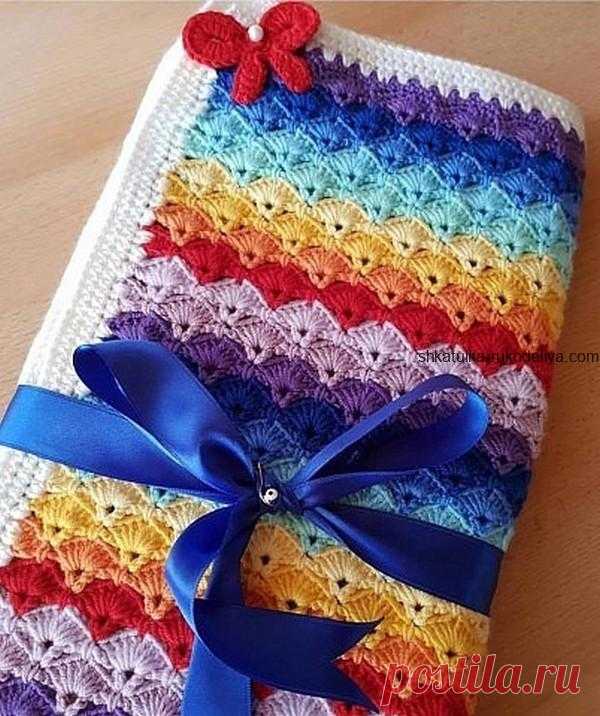Детский плед крючком Детский плед крючком. Ажурный плед крючком для новорожденного схемы