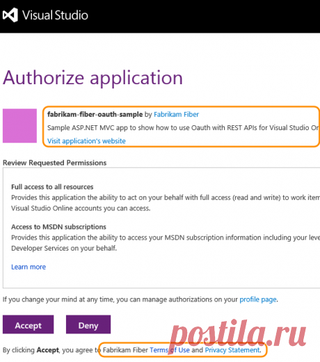 Authorization using OAuth 2.0 | Visual Studio Team Services REST APIs