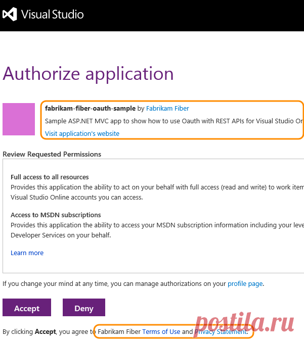 Authorization using OAuth 2.0 | Visual Studio Team Services REST APIs