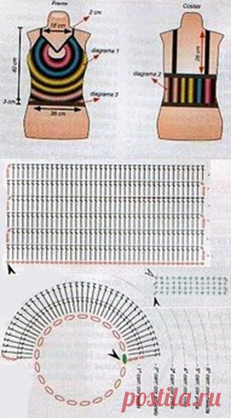 Яркий топ крючком - Женские вещи - Вязание крючком. - Каталог файлов - Хобби.