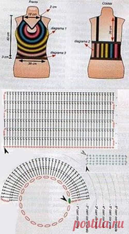 Яркий топ крючком - Женские вещи - Вязание крючком. - Каталог файлов - Хобби.