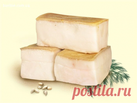 Колбаса из сала, чеснока и укропа.
