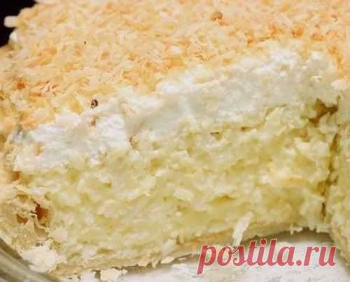 Кокосовый пирог со сливками - очень легко приготовить!