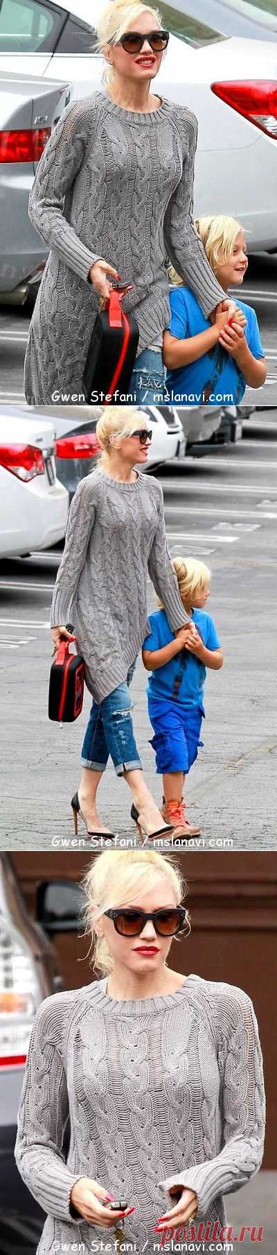 Модная вязаная туника на Гвен Стефани | Вяжем с Lana Vi