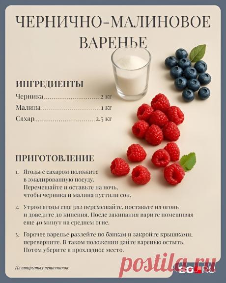 Чернично-малиновое варенье