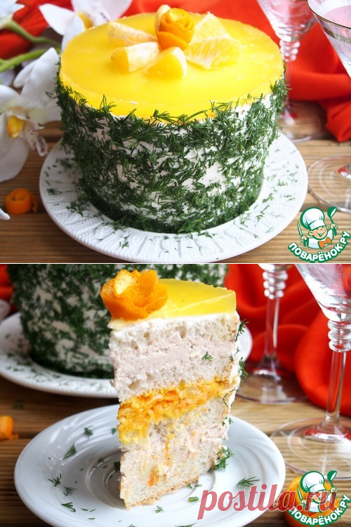 Закусочный торт с куриным паштетом - кулинарный рецепт - Антрекот - большая кулинарная книга