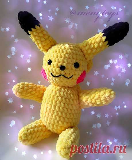 PDF Пикачу крючком. FREE crochet pattern; Аmigurumi doll patterns. Амигуруми схемы и описания на русском. Вязаные игрушки и поделки своими руками #amimore - покемон пикачу, pokemon, pocket monster, ポケットモンスタ, Pikachu, ピカチュウ, покемоны. Amigurumi doll pattern free; amigurumi patterns; amigurumi crochet; amigurumi crochet patterns; amigurumi patterns free; amigurumi today.