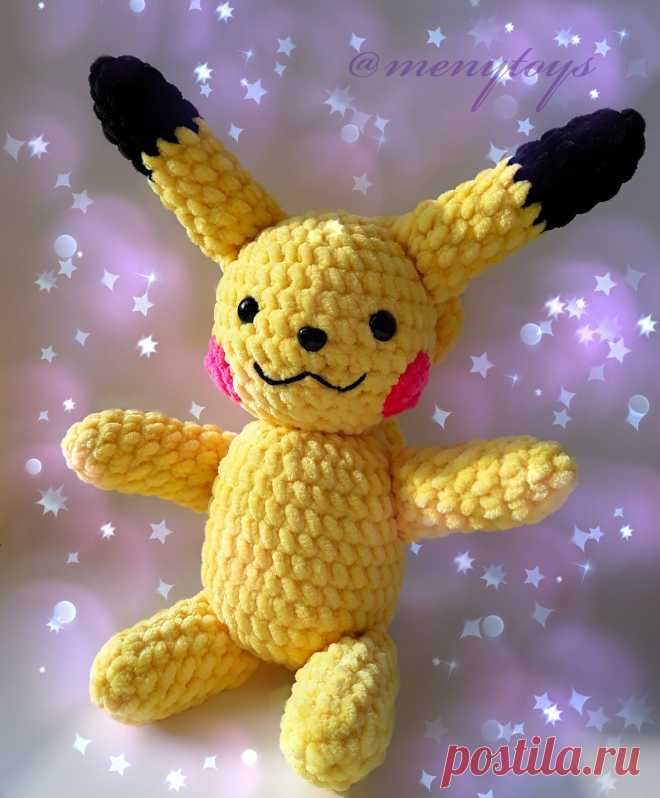 PDF Пикачу крючком. FREE crochet pattern; Аmigurumi doll patterns. Амигуруми схемы и описания на русском. Вязаные игрушки и поделки своими руками #amimore - покемон пикачу, pokemon, pocket monster, ポケットモンスタ, Pikachu, ピカチュウ, покемоны. Amigurumi doll pattern free; amigurumi patterns; amigurumi crochet; amigurumi crochet patterns; amigurumi patterns free; amigurumi today.