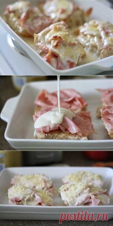 Как приготовить открытые крок-месье - рецепт, ингридиенты и фотографии