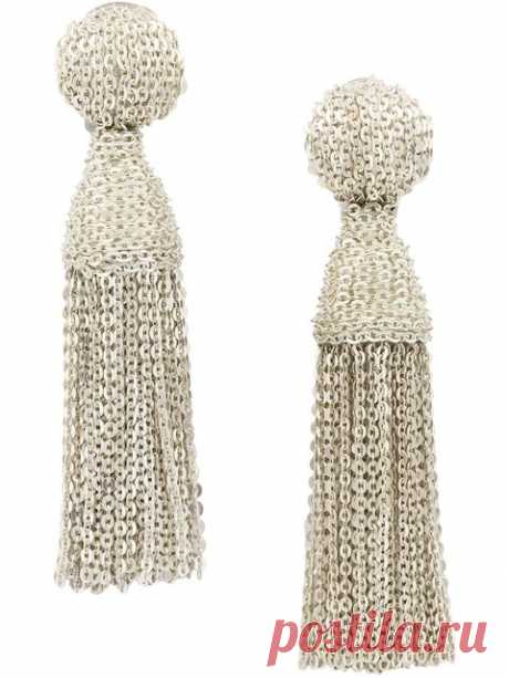 Oscar De La Renta Цепочные Серьги -подвески с Кисточками - Farfetch Купить Oscar de la Renta цепочные серьги -подвески с кисточками