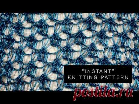 Красивый ажурный узор спицами «Instant» / Beautiful Knitting Pattern / Конкурс узоров 🎁