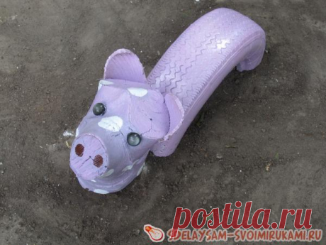 Украшение для сада из колеса и бревна, Легко!