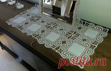 Ткань + крючок - схемы красивых салфеток с вязаной каймой | САЛФЕТКОМАНИЯ | Дзен