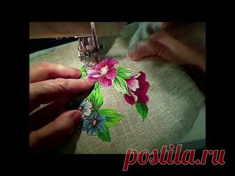 Как выполнить аппликацию вышивку лапкой для квилтинга