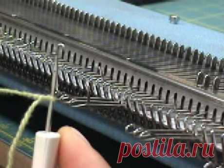 Machine knit fan lace part 2of 5 - YouTube-Палантин