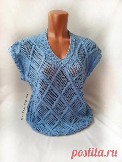 Очень нежные ромбы Очень нежные ромбыЭто стильное вязание для создания морского летнего образа.