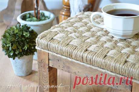 Rustic DIY Footstool {Before &amp; After} - anderson + grant