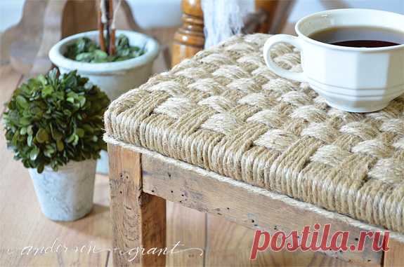 Rustic DIY Footstool {Before & After} - anderson + grant