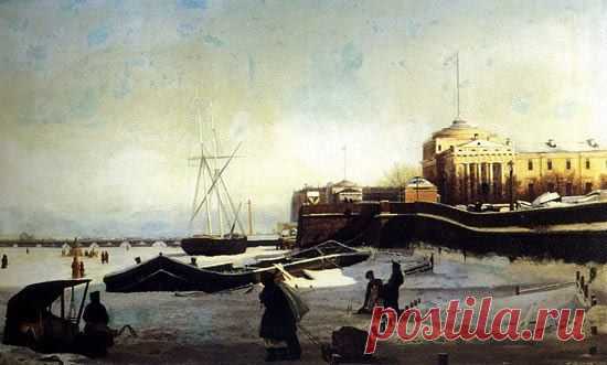 Н.Г.Абутков. Зима. Петербургский вид. 1859