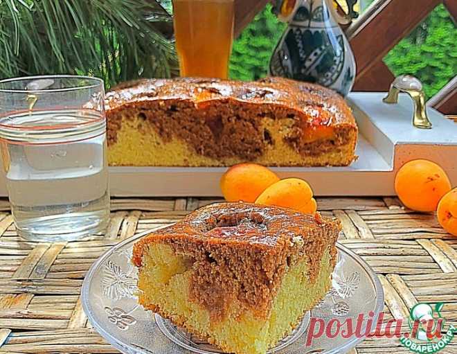Двухцветный пирог с абрикосами – кулинарный рецепт