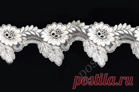 Кружевная вышивка на сетке бежевого цвета купить в цвете темно-синий, розовый, кружевная ткань из натуральных материалов