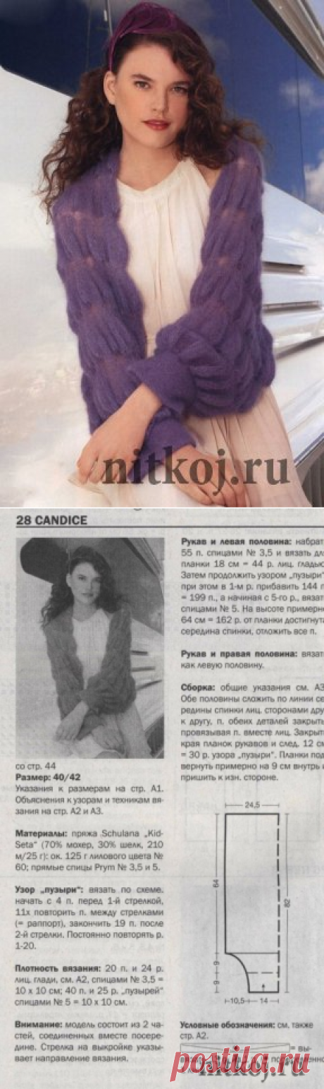 Шраг спицами из мохеровой пряжи » Ниткой - вязаные вещи для вашего дома, вязание крючком, вязание спицами, схемы вязания