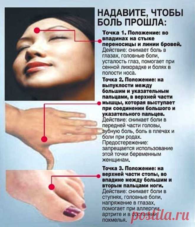 Надавите, чтобы боль прошла