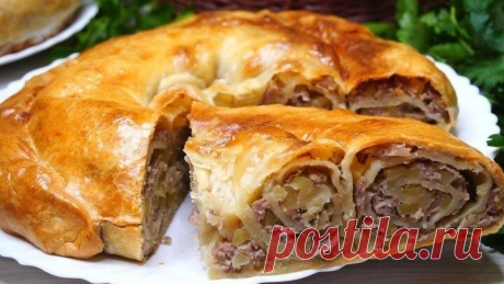 Пирог «Пальчики оближешь» Сытный и невероятно вкусный из пельменного теста!