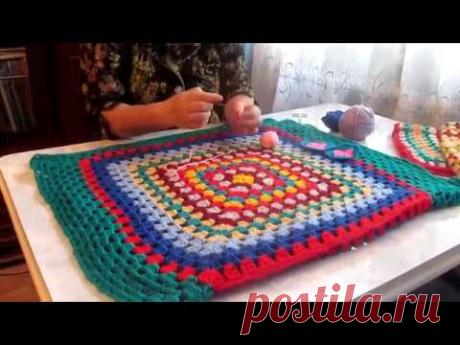 Вязание крючком, бабушкин квадрат.