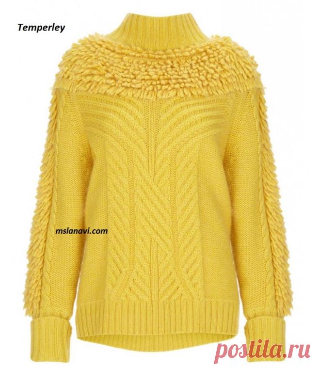 Яркий свитер спицами от Temperley (вязание спицами)
