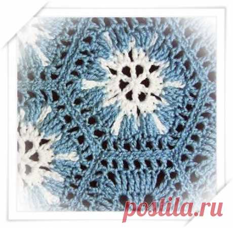 Вязаный плед-снежинки крючком | Блог Галины Шпак|Мастер-классы по рукоделию