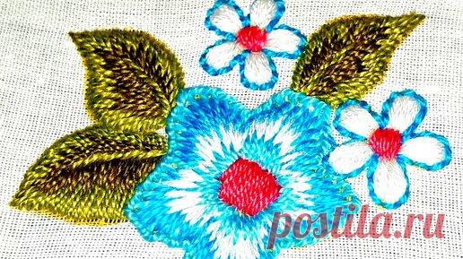 Простая легкая ручная вышивка. Красивая вышивка цветка. Ручная вышивка для начинающих. | Златая Вышивка | Дзен