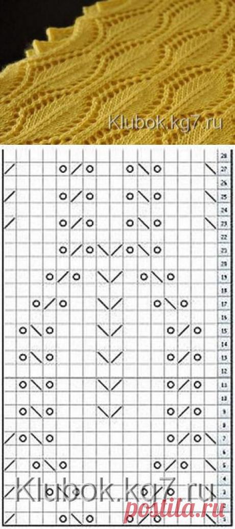 Ажурный узор с рельефным краем | Клубок