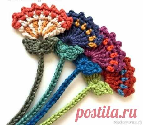 Закладка "Цветок". МК | Вязаные крючком аксессуары . https://www.pindiy.com/thread-580440-1-1.html