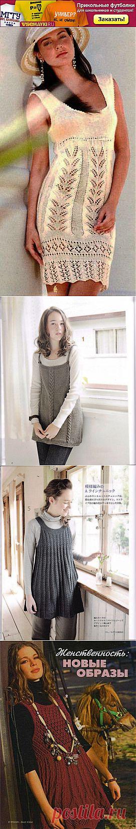 Вязаные платья и сарафаны - спицы | Вязание крючком и спицами