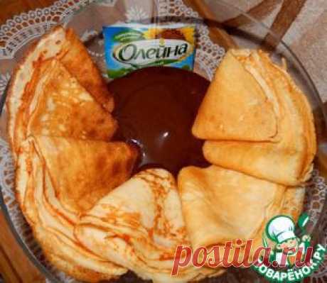 Кефирные блины с шоколадным соусом - кулинарный рецепт