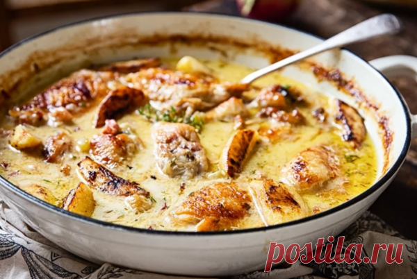Французская куриная кастрюля A LA NORMANDE - Это ещё та вкуснятина! А соус — пальчики оближешь Эта французская куриная запеканка станет вашим новым сезонным фаворитом. Куриные бедра и ноги, медленно тушеные в яблочном сидре и подаваемые с жареными яблочными дольками,это очень вкусно!!!Что это за блюдо?Французская куриная кастрюля или все же куриная запеканка? Эта великолепная французская...
