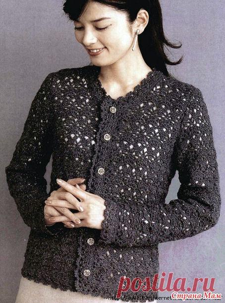 Ажурная кофта крючком. - ВЯЗАНАЯ МОДА+ ДЛЯ НЕМОДЕЛЬНЫХ ДАМ - Страна Мам